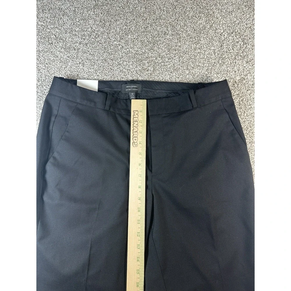 Banana Republic Ryan Fit Black Wool Blend Ankle Pants Womens 12‎ NWT Preppy